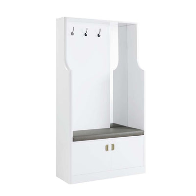 Buck II - Hall Tree - White High Gloss Finish - Grand Furniture GA