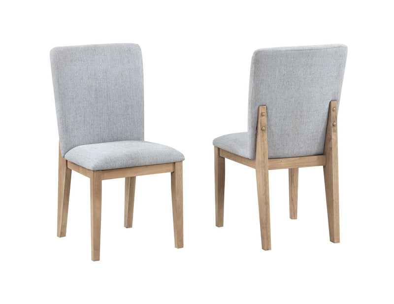 Caspian - 19" Linen And Oak Finish Dining Chair (Set of 2) - Gray