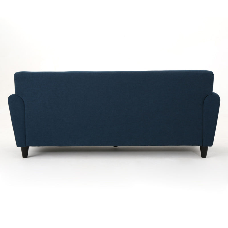 Comfy 3 Seat Sofa With Wooden Legs, Modern Style For Living Room And Study - Navy Blue