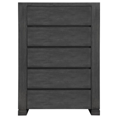 Lorenzo - 5-Drawer Bedroom Chest - Dark Gray