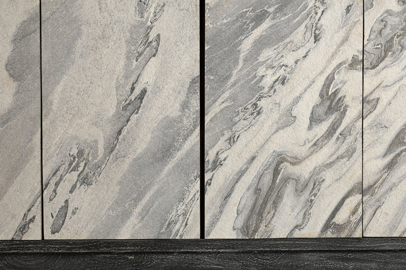 Sculpter - Four Door Credenza - Grays / White