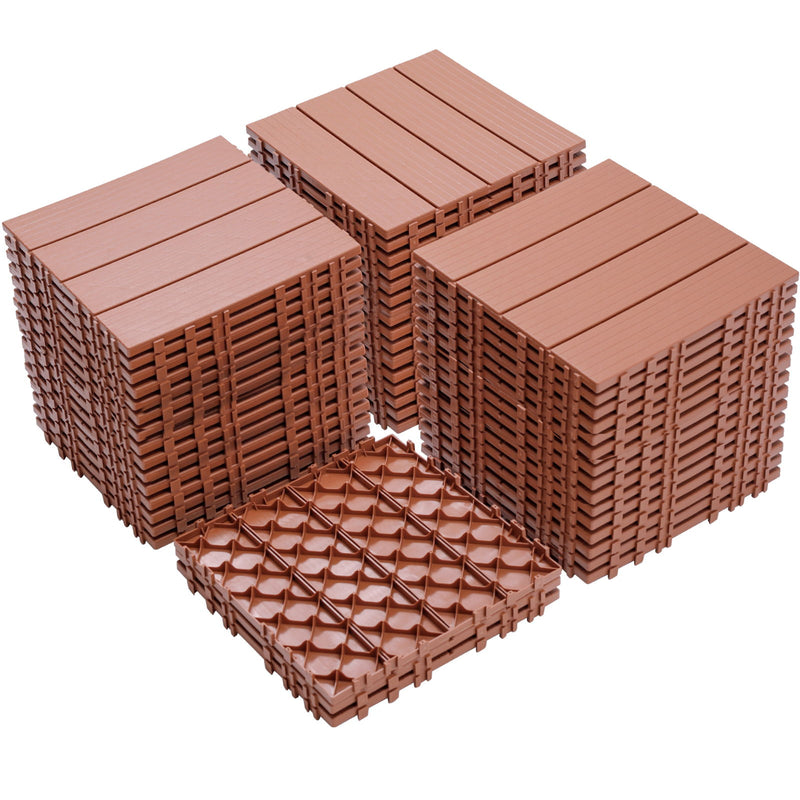 Plastic Interlocking Deck Tiles, Patio Flooring Outdoor Waterproof All Weather Use For Garden Poolside Front / Back Yard