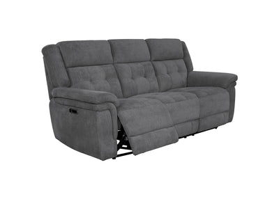 Richland - Power Reclining Sofa Loveseat And Recliner - Bristol Grey