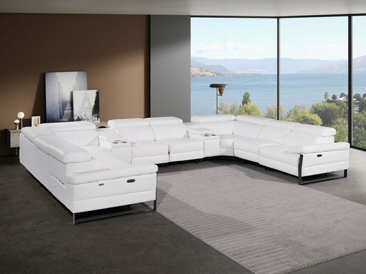 1246 - 10-Piece U-Shaped Modular Power Reclining Sectional With 4 Power Recliners And Power Headrests