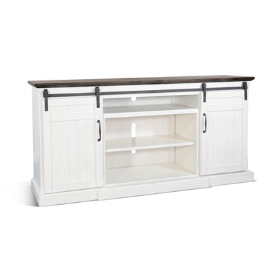 Carriage House - TV Console With Fireplace Option - White