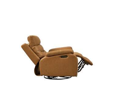 Dual Okin Motor Rocking And 240° Swivel Single Sofa Seat Recliner Chair Infinite Position, Head Rest With Power Function