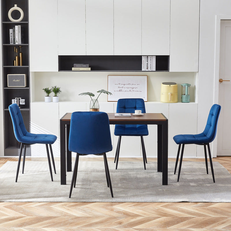 Mid-Century Modern Velvet Dining Chairs Set For Kitchen, Living Room