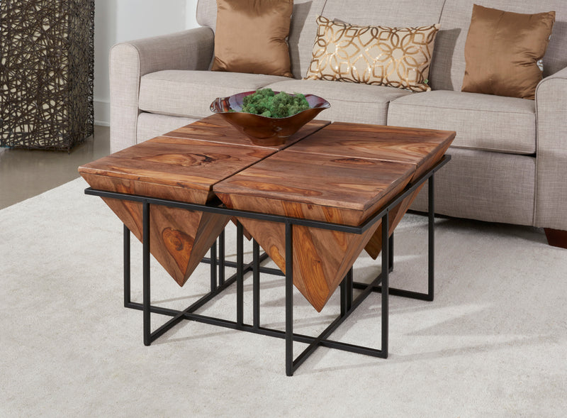 Ridgeline - Square Pyramid Cocktail Table - Nut Brown