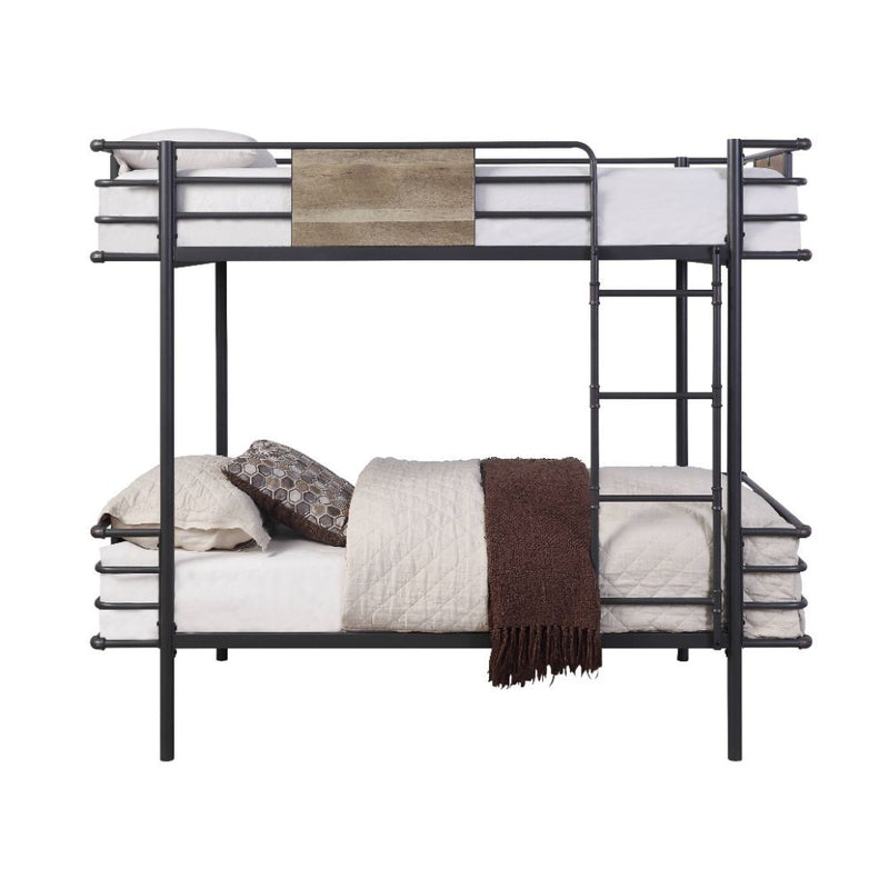 Deliz - Twin Over Twin Bunk Bed - Gunmetal - Grand Furniture GA