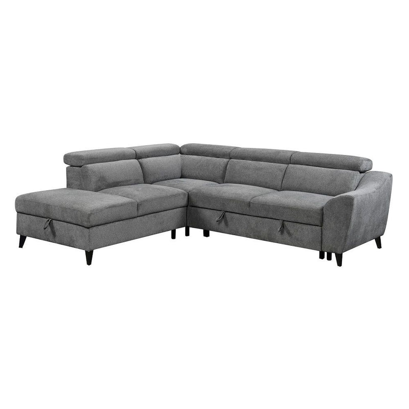 Wrenley - Sectional Sofa With Sleeper & Storage - Gray