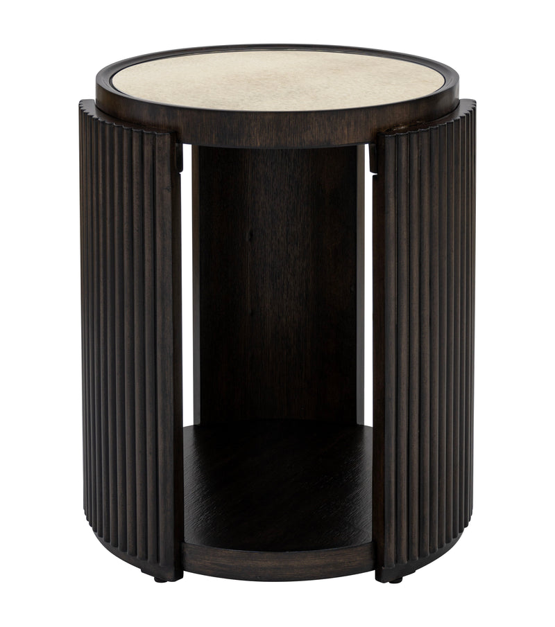 Rivera - End Table - Espresso Oak / Gold