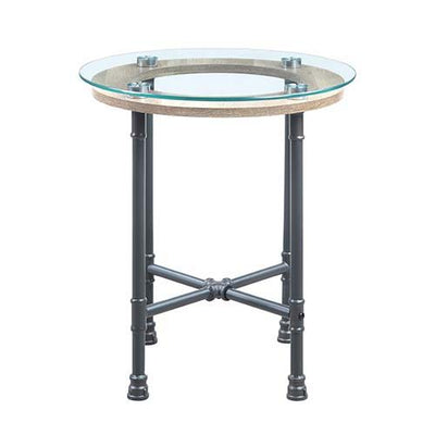 Brantley - End Table - Clear Glass & Sandy Gray Finish - Grand Furniture GA