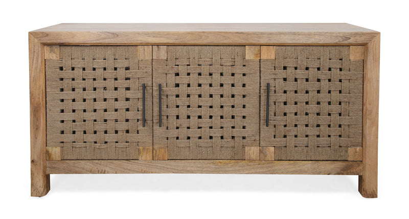 Braden - Three Door Credenza - Augustine Brown / Jute