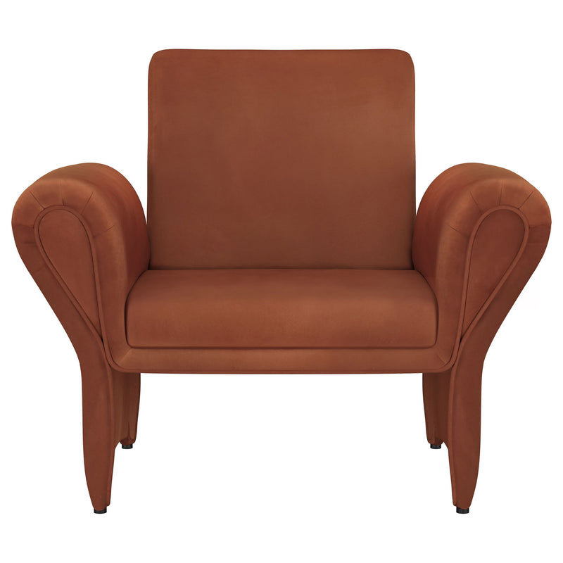 Liana - Upholstered Roll Arm Accent Armchair - Rust Orange