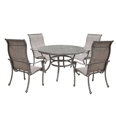 Cast Aluminum Dining Set With Sling Chairs