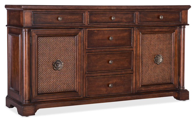 Charleston - Two Door-Six Drawer Buffet - Dark Brown