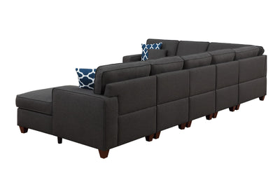 Aspen - Sectional Sofa With Chaise And Ottoman - Dark Gray