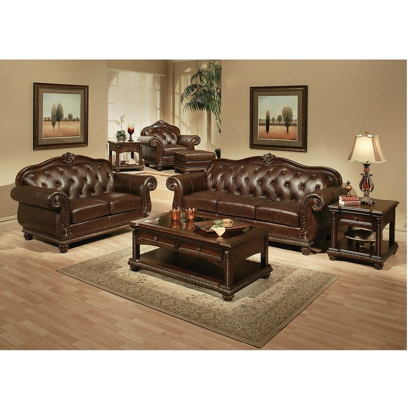 Anondale - Loveseat - Espresso Top Grain Leather Match - Grand Furniture GA