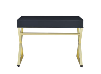 Coleen - Vanity Desk - Black & Brass Finish - 31" - Grand Furniture GA