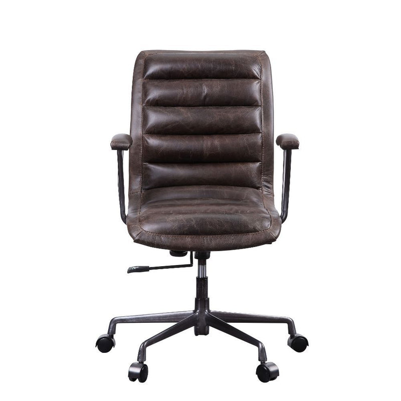 Zooey - Executive Office Chair - Distress Chocolate Top Grain Leather - Grand Furniture GA