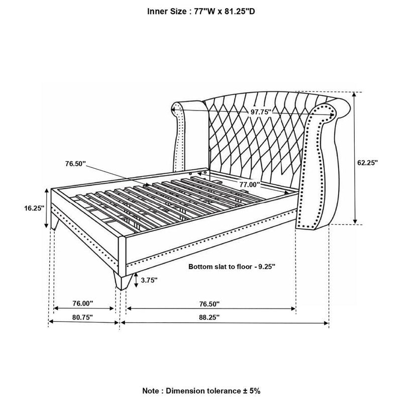 Barzini - Wingback Tufted Bed