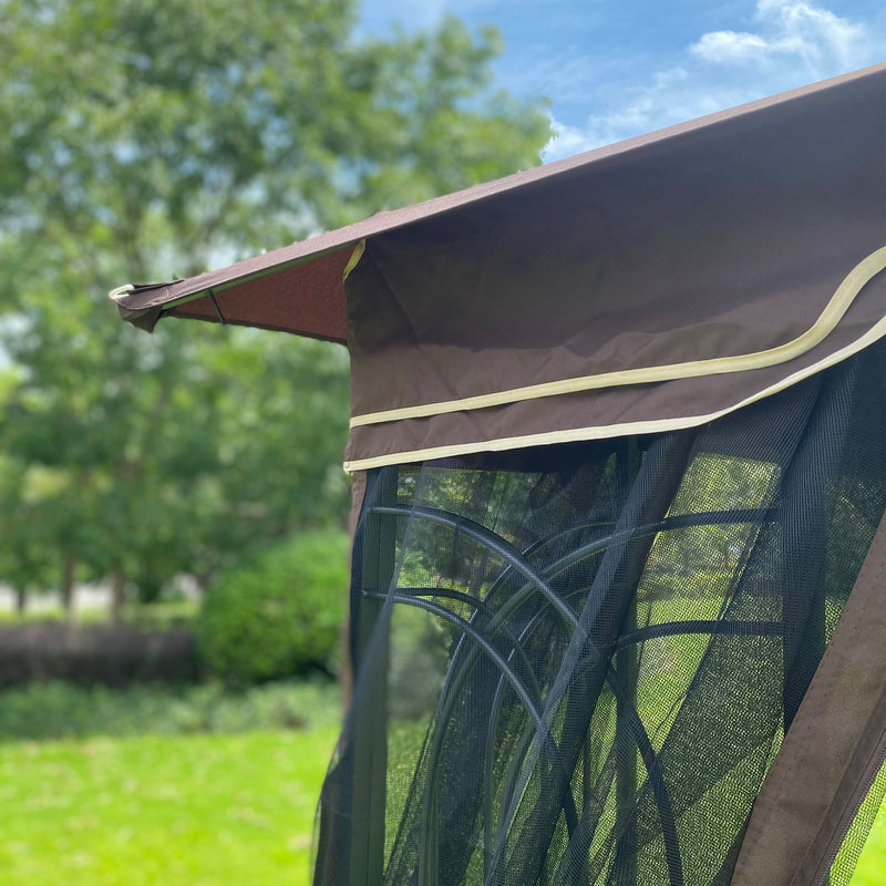 Patio Double Roof Gazebo Replacement Canopy Top Fabric