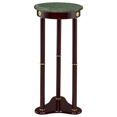 Edie - Round Marble Top Accent Side Table - Merlot