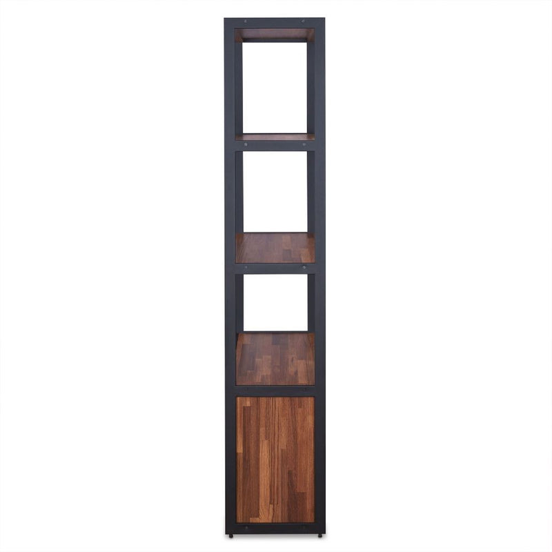 Sara - Bookshelf - Espresso PU, Walnut & Sandy Black - Grand Furniture GA