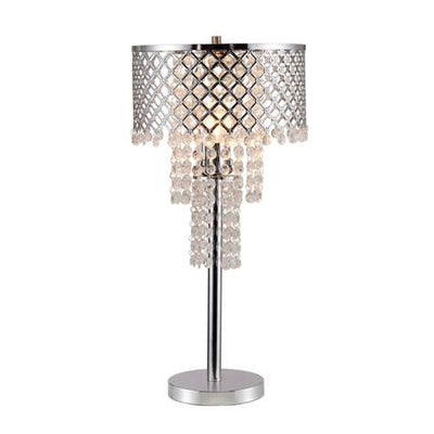 Crystal On Mesh - Table Lamp - Chrome - Grand Furniture GA