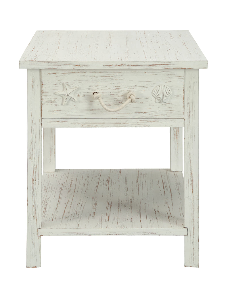 Sanibel - One Drawer End Table - White Rub