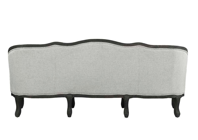 Samael - Sofa - Gray Linen & Dark Brown Finish - Grand Furniture GA