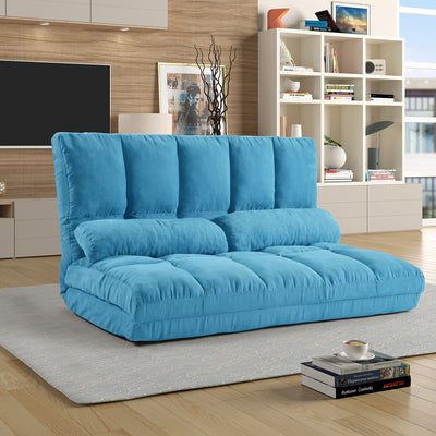 Double Chaise Lounge Sofa Floor Couch And Sofa With Two Pillows