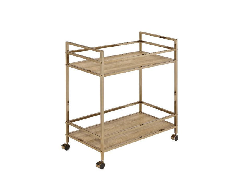 Barb - Serving Cart - Natural & Champagne Finish - Grand Furniture GA