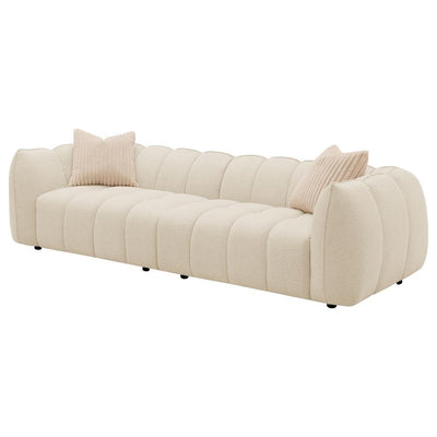 Winchester - Boucle Upholstered Extra Long Sofa - Sand Pebble