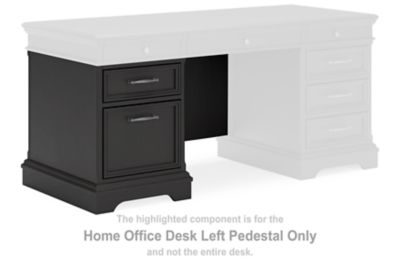 Beckincreek - Black - Home Office Desk Lf Pedestal