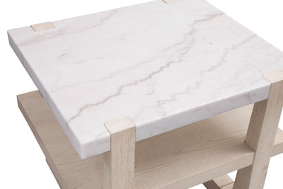 Newport - Rectangle End Table - White