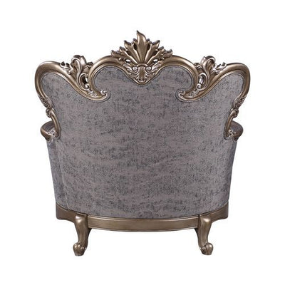 Elozzol - Chair With Pillow - Fabric & Antique Bronze Finish - Wood - Grand Furniture GA