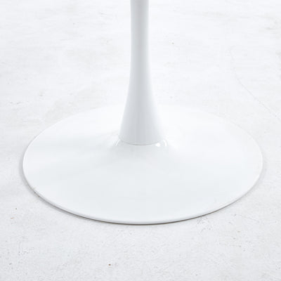 Tulip Table Mid-Century Dining Table With Round MDF Table Top, Pedestal Dining Table, End Table Leisure Coffee Table - White