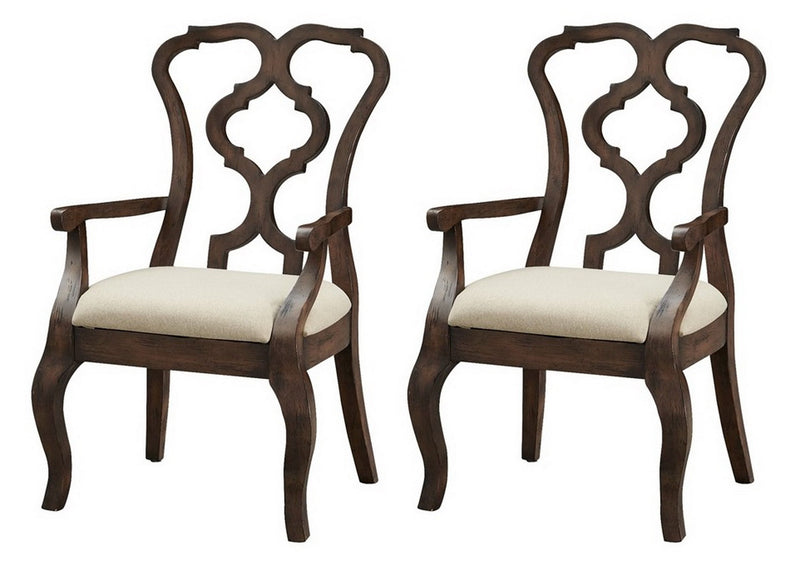 Chateau - Upholstered Dining Arm Chairs (Set of 2) - Brown