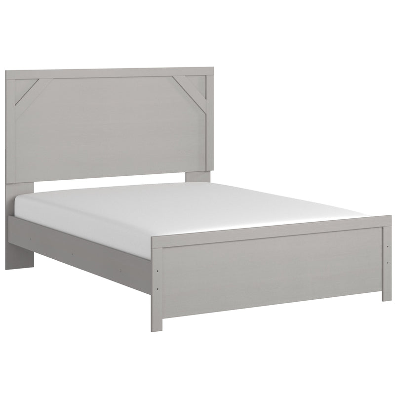 Cottonburg - Light Gray / White - Queen Panel Hdbd/Ftbd