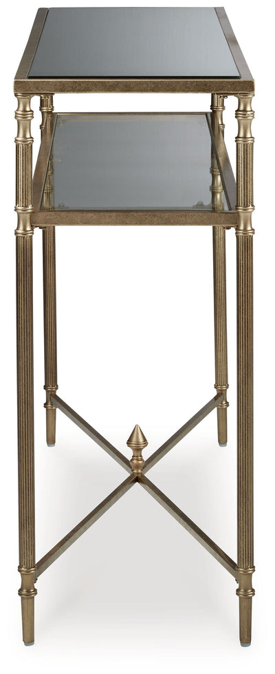 Cloverty - Aged Gold Finish - Sofa Table