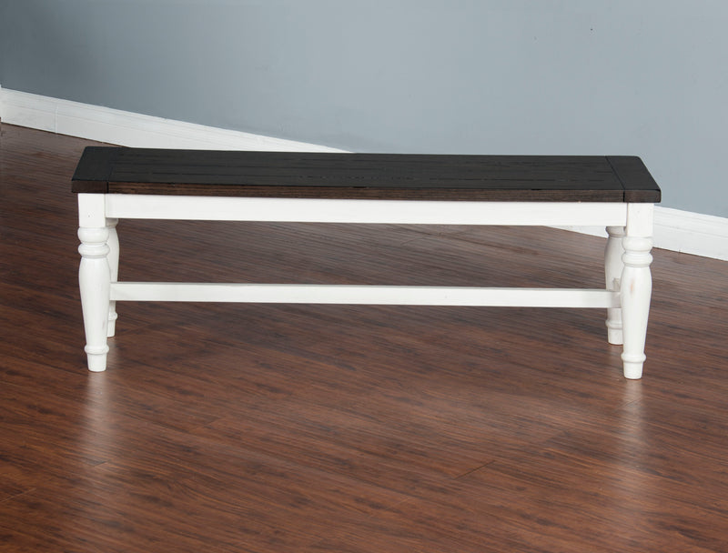 Carriage House - Bench - White / Dark Brown