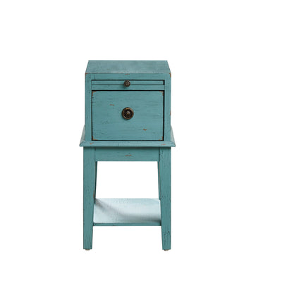 Aubrye - One Drawer Chest - Bayberry Blue Rubthrough