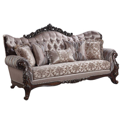 Benbek - Sofa - Fabric & Antique Oak Finish - Grand Furniture GA