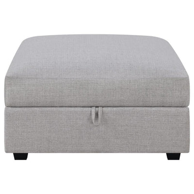 Cambria - Square Upholstered Storage Ottoman - Gray