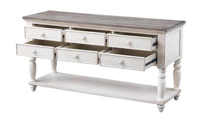 Bar Harbor II - Six Drawer Console Table - Cream