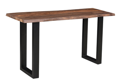 Brownstone II - Table With Natural Live Edge Top And Metal Base