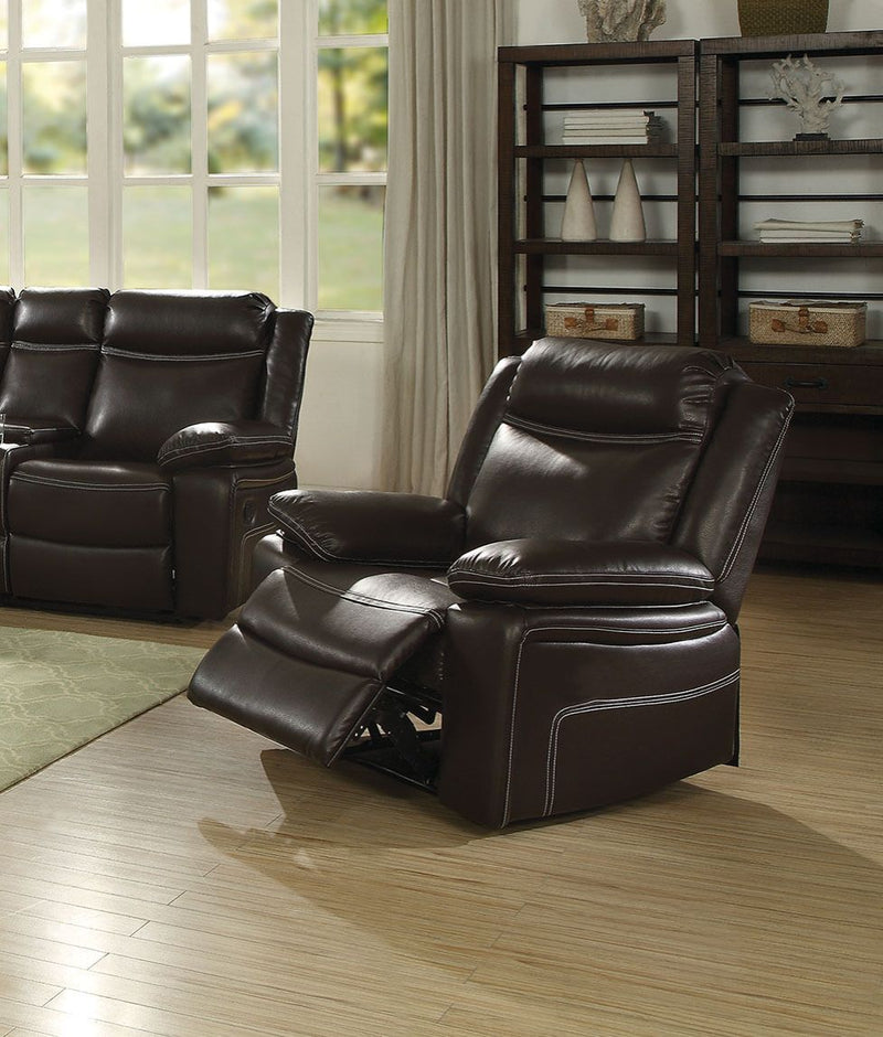 Corra - Recliner - Espresso PU - Grand Furniture GA