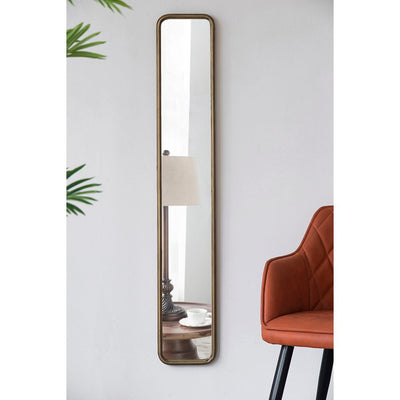 Full Length Mirror With Antique Metal Frame, Long Mirror For Hallway Living Room Bedroom Bathroom - Gold