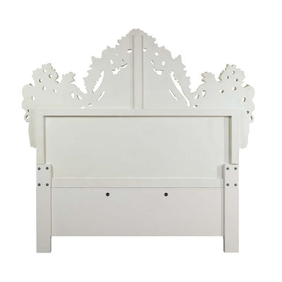 Adara - Eastern King Bed - White PU & Antique White Finish - Grand Furniture GA